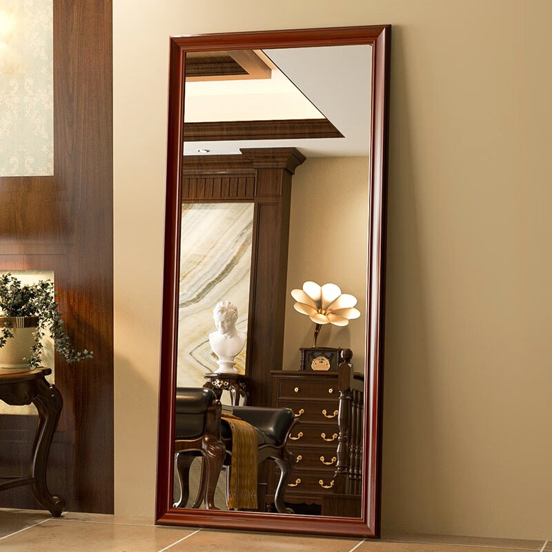 复古镜子全身穿衣镜落地镜家用中古挂墙女生卧室自拍不变形试衣镜