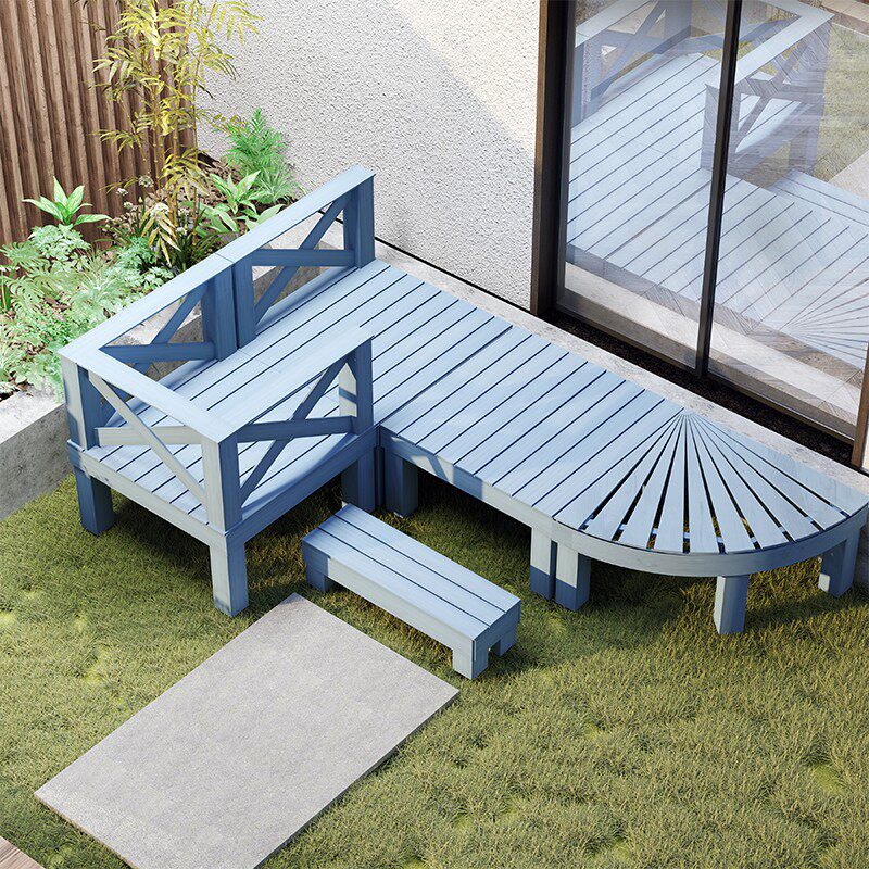 户外防腐木平台室外露天花园加高地台庭院地板露台木板阳台榻榻米