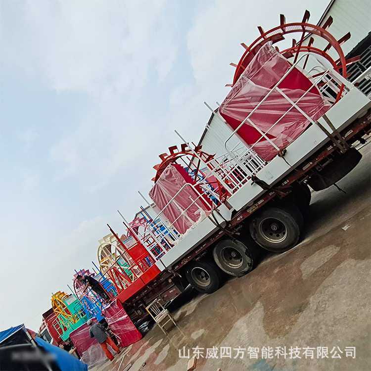 景区水边游艺厂家制作夏日水边游乐设备亲子互动水上划船机威四方