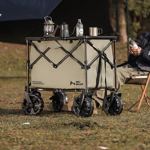 超大便携营地车户外露营推车可折叠野餐车野营拖车郊游手拉车桌板