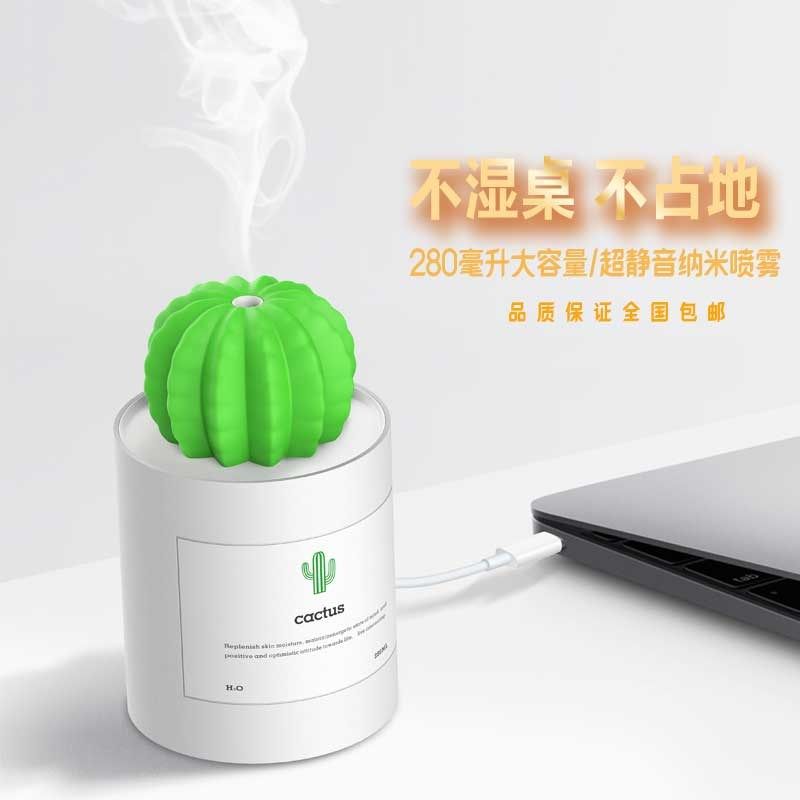 送礼物创意空气加湿器usb车载办公室家用小型迷你便携净化仙人掌