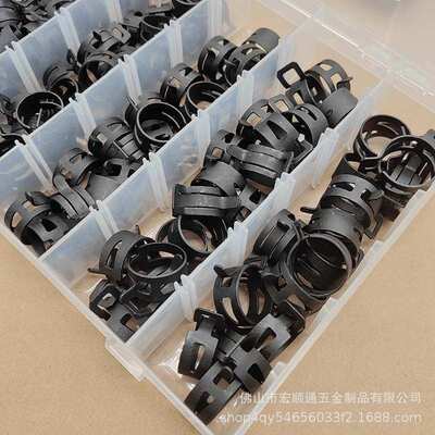150pcs卡箍锰钢日式手捏达克罗固定喉箍弹性收紧管卡汽车水油管扣