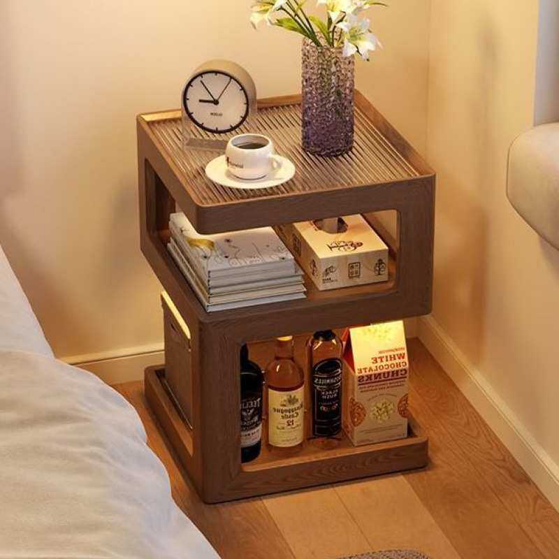 沙发实木边柜创意客厅茶几床头卧室现代简约实木床头柜小桌子