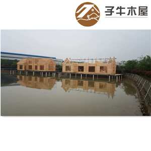 可移动木屋安装服务户外可移动木别墅图片水边二层隔音保温木屋