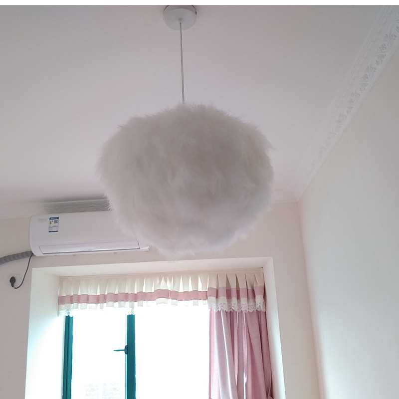 北欧羽毛吊灯创意个性灯儿童房浪漫温馨梦幻云朵婚房卧室灯具灯饰