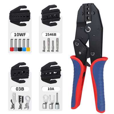 跨境电商快速换头九寸系列压线钳7件套装 工具箱组合接线接头