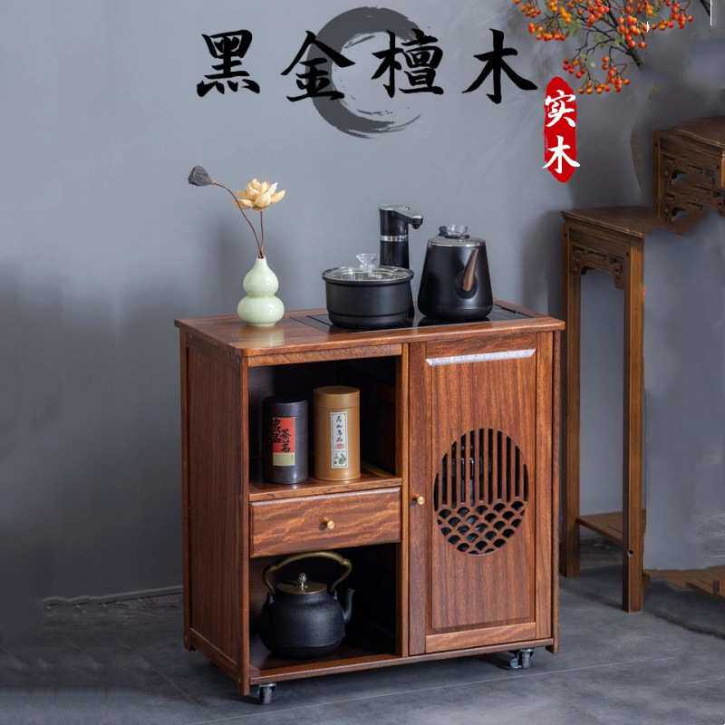 实木移动茶水柜茶桌侧边柜泡茶几茶台烧水壶一体办公室茶柜置物架