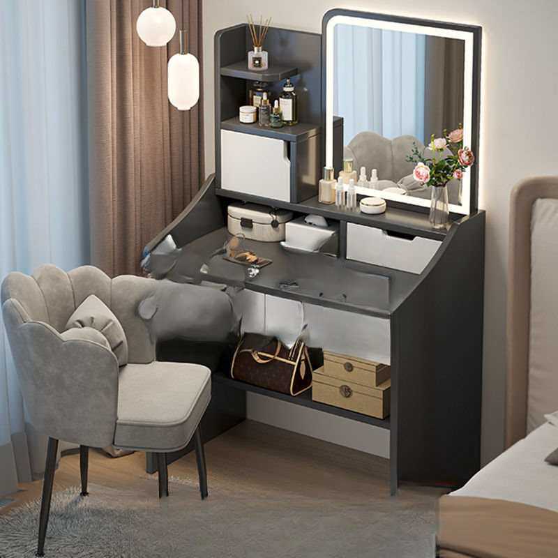 梳妆台卧室简约现代小型少女化妆台主卧轻奢高级镜子小户型化妆桌