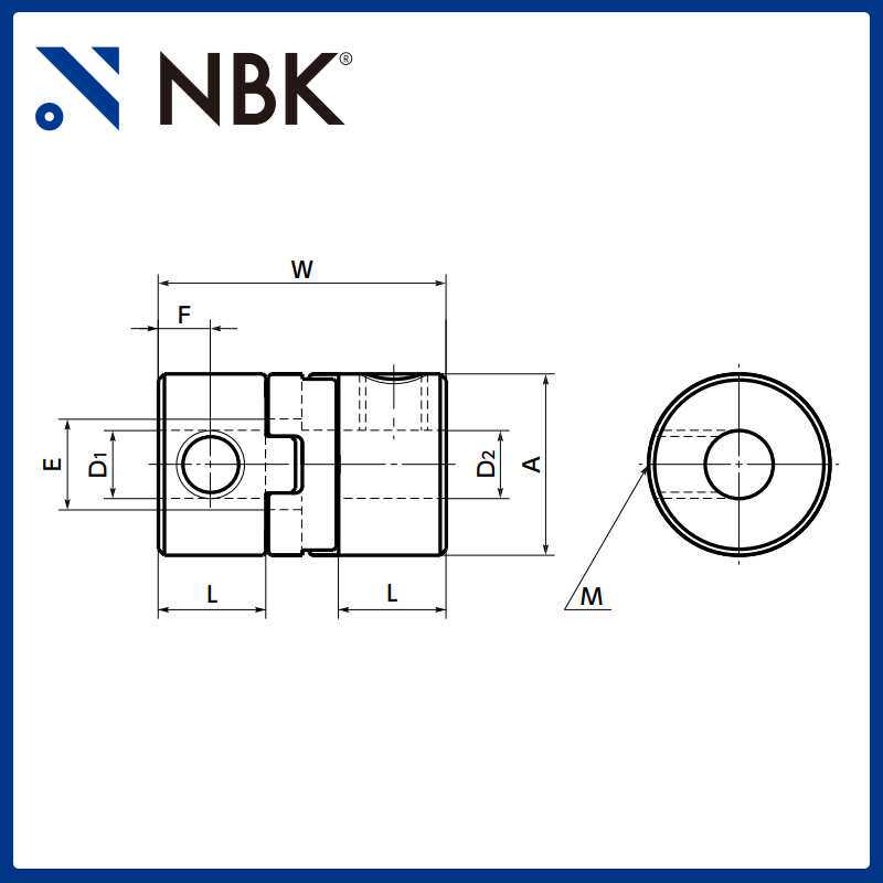 NBK MOS-C挠性联轴器 十字滑块型定位螺丝固定型 夹紧型 连轴器