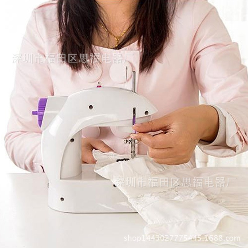 货源缝纫机202A带灯家用电动迷你小型吃厚脚踏缝纫机衣车欧规