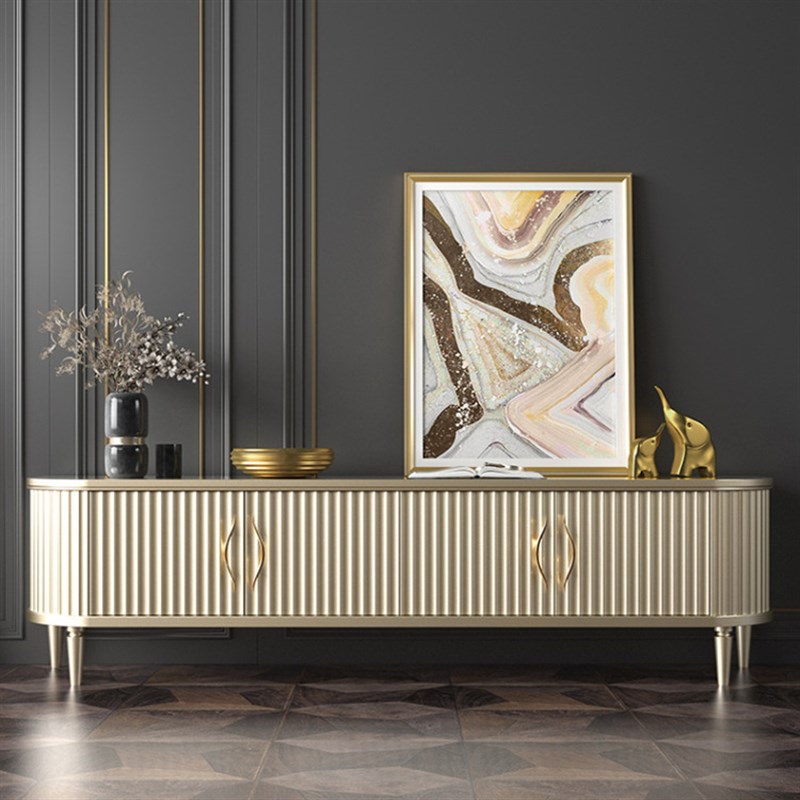 铭品轻奢电视柜茶几组合套装美式实木客厅影视柜家用现代简约地柜