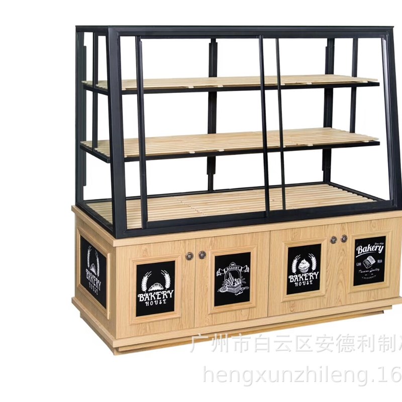厂家直供面包展示柜 设计面包陈列柜移门面包货架 烘焙设备
