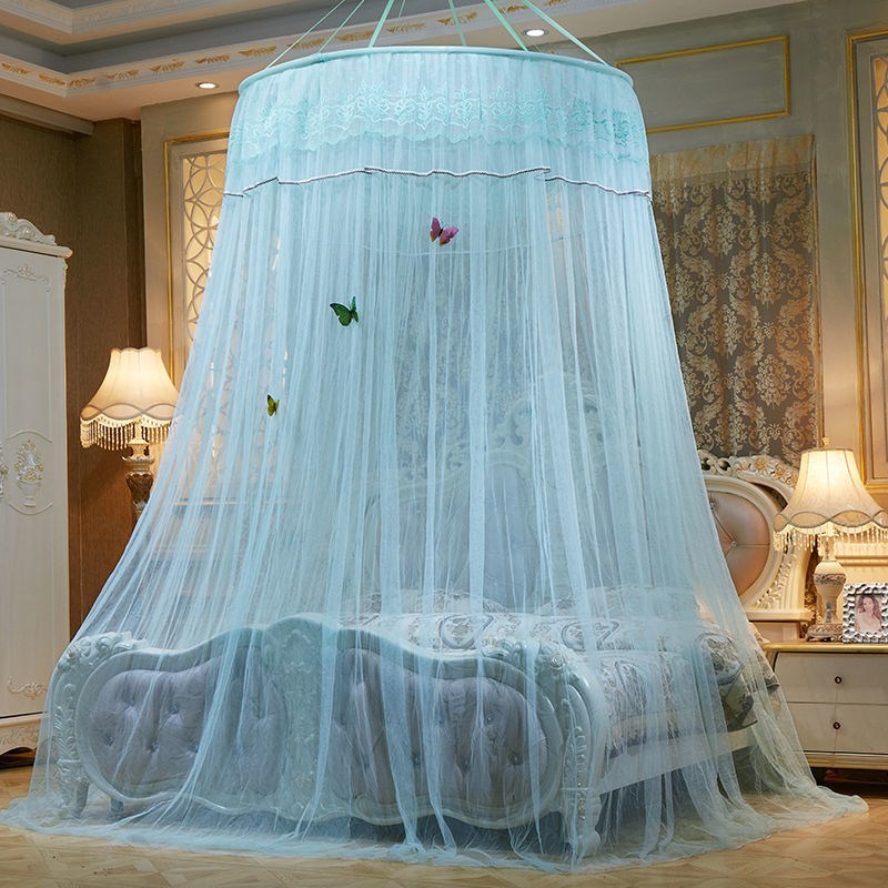 送吸盘挂钩 免安装加密圆形吊顶蚊帐落地公主双人1.21.51.8米60