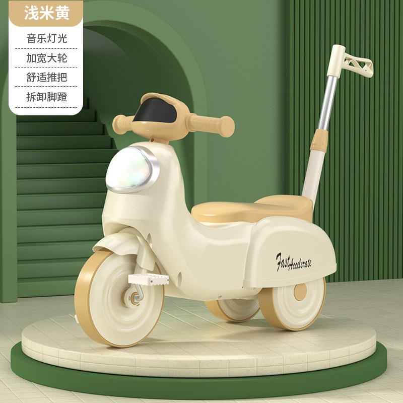 儿童1-3岁男女孩学步三轮车溜溜车2岁宝宝平衡手推车摩托车