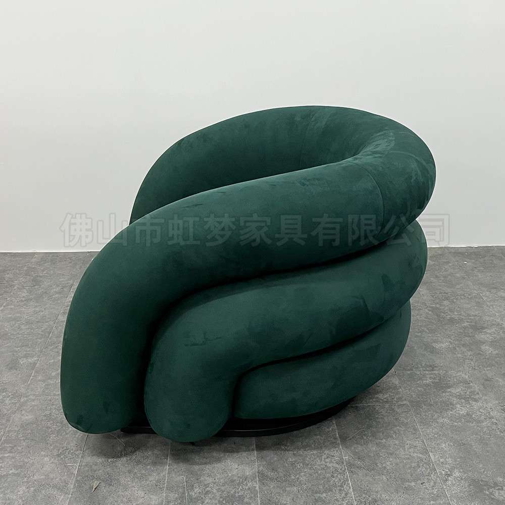 设计师创意懒人椅居家客厅单人布艺沙发椅月子中心酒店弧形休闲椅