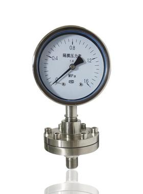 螺纹连接隔膜压力表不锈钢压力表全钢隔膜压力表YBN1001.6MPA厂