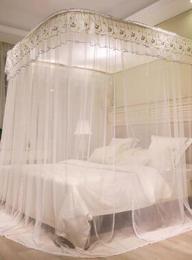 CB#新款三开门高度可升降防尘导轨蚊帐导轨蚊帐家用1.8m1.5米2m床