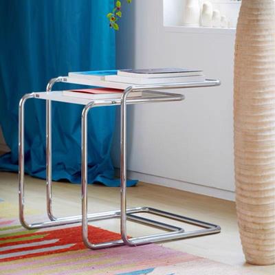 B97SideTable边几简约设计师中古风咖啡不锈钢套几板面沙发角几