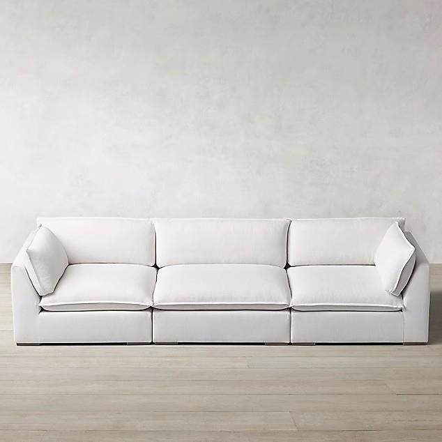 外贸意式现代简约布艺沙发RH家具北欧实木设计美式极简白色成人椅