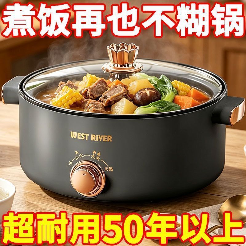 德国智能电煮锅学生宿舍锅多功能家用电锅煮面迷你电饭煲小电煮锅