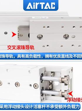 亚德客精密滑台气缸 HLS16X125SB HLS16X125SBS HLS16X125SBF