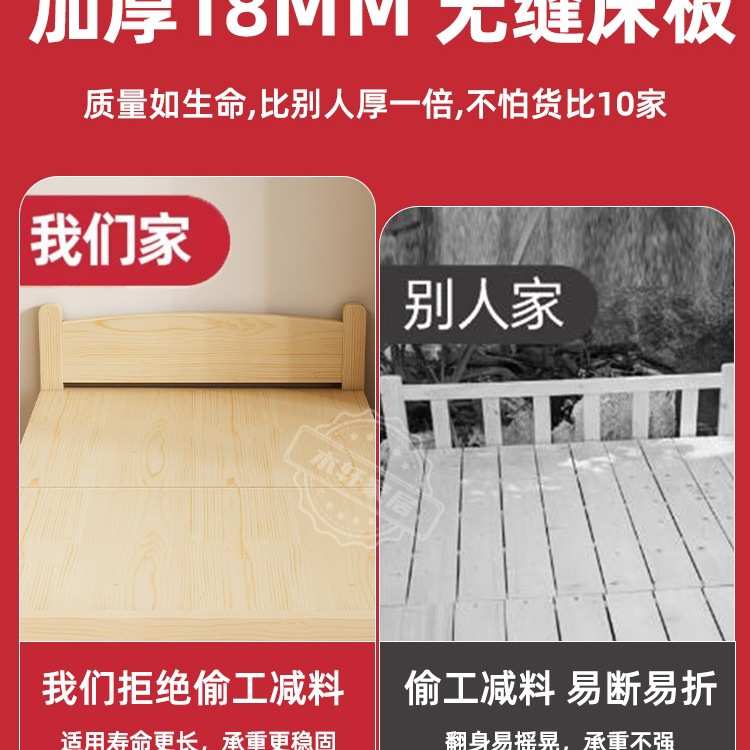 折叠床午休单人床1米5家用成人简易实木硬板午睡双人出租1米1小床