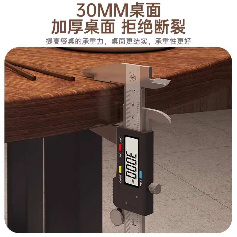 中古风饭桌家用圆餐桌2025新款小户型10人吃饭桌子客厅餐桌椅组合