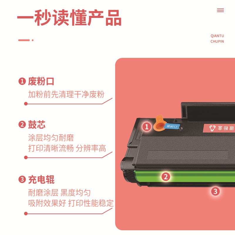 适用奔图PB110H硒鼓M5000 M6000 M6005N打印机墨盒P2000粉盒PA110