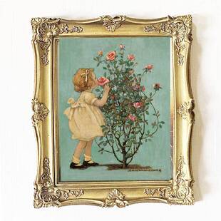 欧式美式复古相框摆件挂墙画框金色树脂可挂墙客厅软装饰品摆件