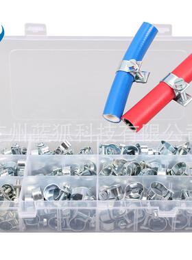 电商135PCS盒装迷你管夹抱箍组合镀锌8-18mm迷你卡箍喉箍