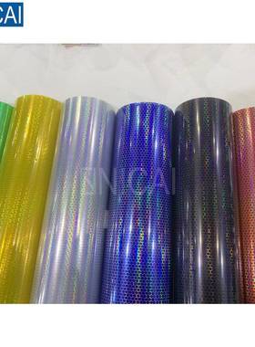 工厂直销镭射蜂窝纹亮面新款热卖黑红蓝汽车灯膜PVC材质保护膜