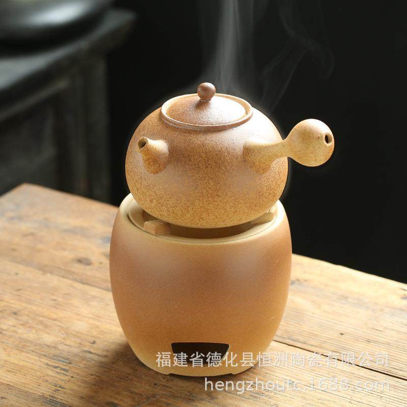 陶瓷煮茶炉柴烧粗陶炭炉酒精茶炉明火日式干烧煮茶壶围炉煮茶器