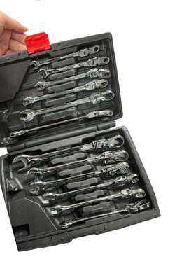 新款12PC两用扳手活动头  8-19mm汽修工具12件套两用扳手组套装