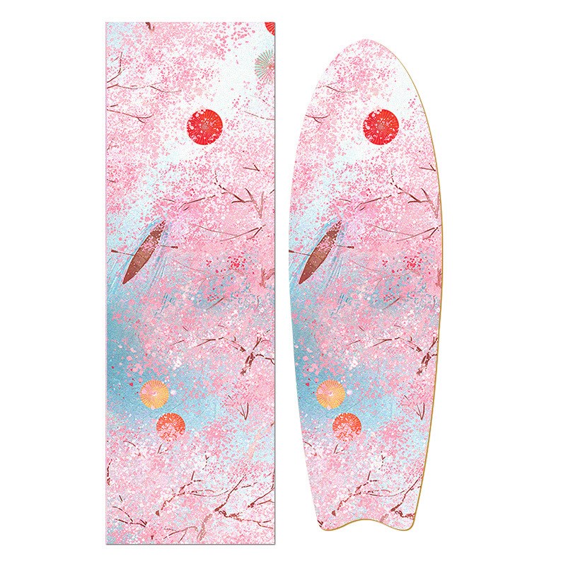 分销陆地冲浪板砂纸滑板车配件贴纸彩色磨砂纸滑板磨砂贴纸路冲砂