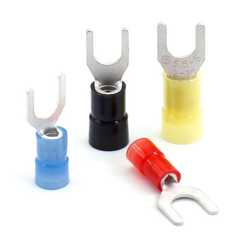 SVN2平方线接线端头叉形冷压端子 国标紫铜尼龙绝缘套UT叉型铜端