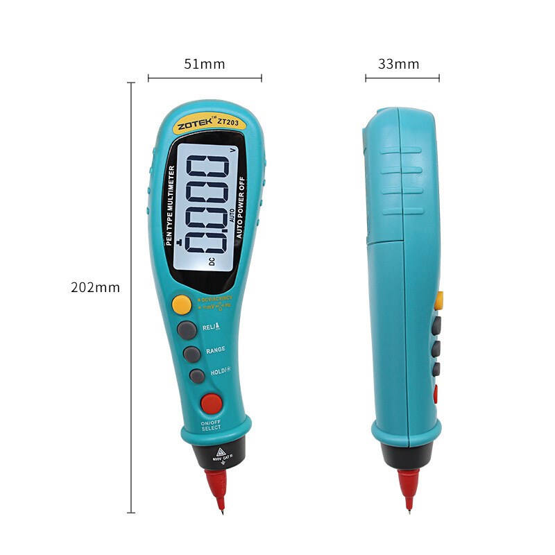 ZT-203数显高精度笔式万用表微型自动迷你袖珍表电容ZT203众仪电