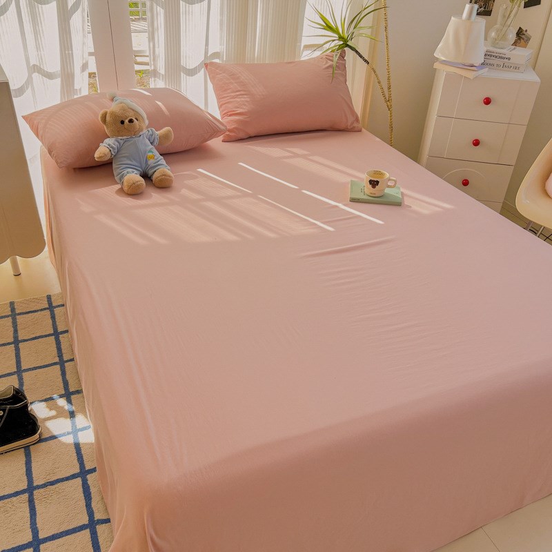 纯色水洗棉床单加厚磨毛床单单件秋冬季宿舍单人榻榻米枕套两件套