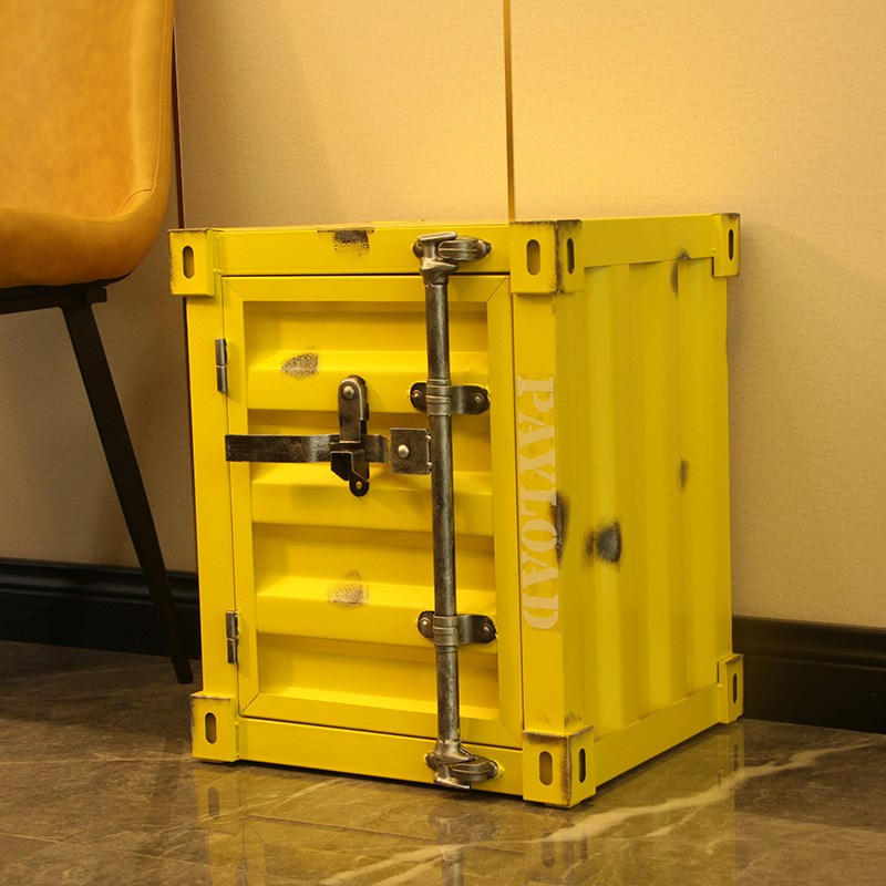 复古铁艺集装箱柜子摆件家居软装饰酒柜储物柜创意邮筒信箱模型