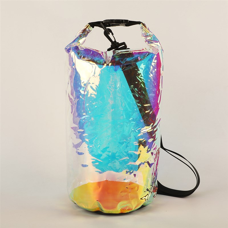 幻彩PVC防水桶袋漂流袋单肩双肩防水包游泳包干燥袋10L现货