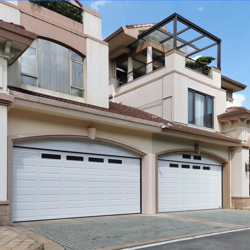 铝合金型材车库门仿木纹别墅车库门自动感应翻板门快速帘卷门现货