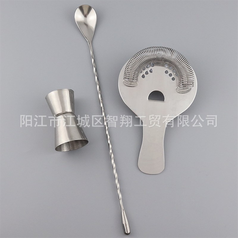 不锈钢鸡尾酒调酒套装波士顿酒吧量杯吧勺滤冰器可印LOGO