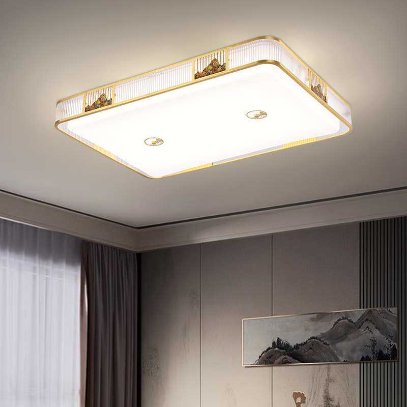 led吸顶灯新中式卧室灯家用简约大气圆形房间灯玄关过道餐厅客厅