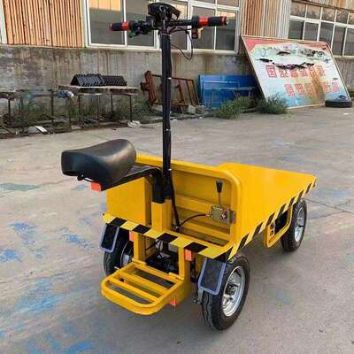 120*70cm电动四轮平板车拉货建筑工地搬运车站驾式周转车850W电机