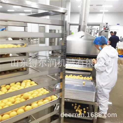 大型薯条薯片油炸机 速冻薯条油炸流水线 小龙虾连续油炸生产设备