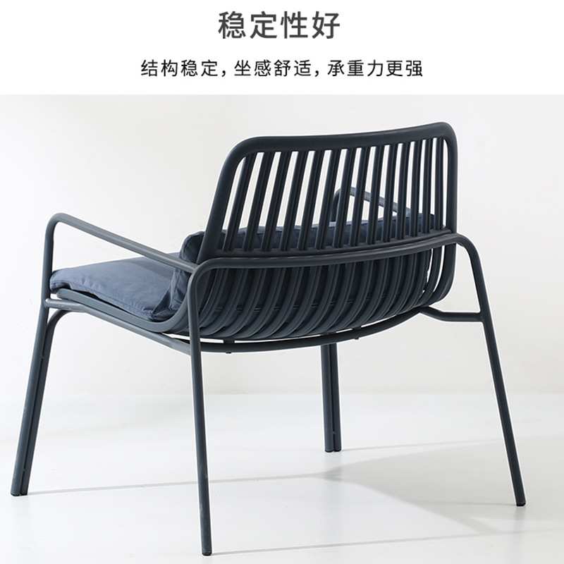 北欧休闲客厅布艺沙发茶几网红卧室阳台单人休闲椅铁艺懒人沙发椅