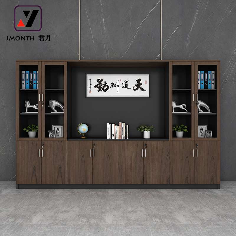 办公文件柜老板办公室展示柜资料柜靠墙储物柜带锁柜玻璃门展示柜