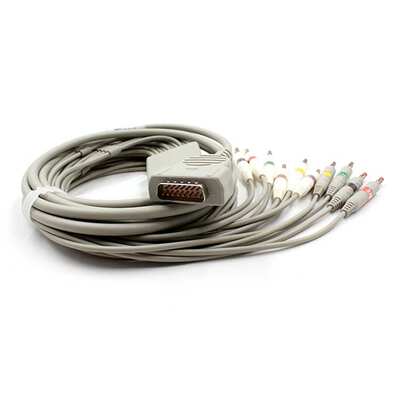 兼容GE Marquette马奎特心电图电缆香蕉插头10导联心电导联线