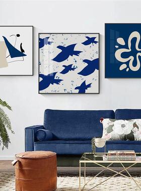 北欧装饰画克莱因蓝色组合方形组合挂画客厅沙发卧室书房餐厅壁画