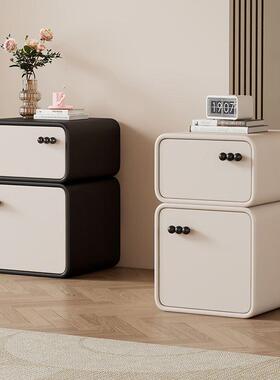 奶油风床头柜小型卧室家用简约现代新款整装实木超窄儿童房轻奢