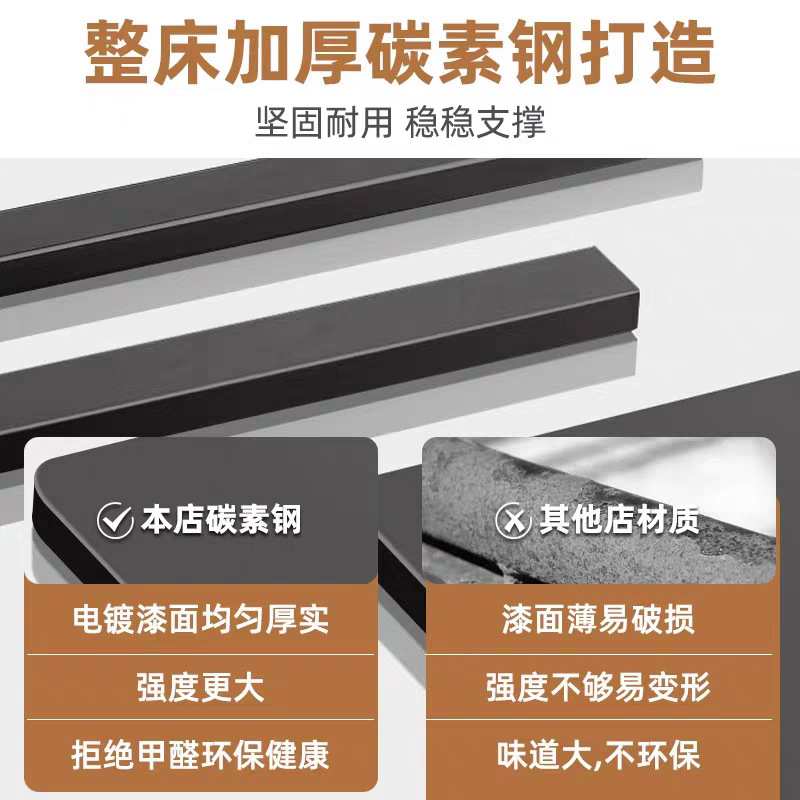 r^铁艺床双人床1.8米铁架床加厚加固1.5米单人床无床头铁床榻榻米